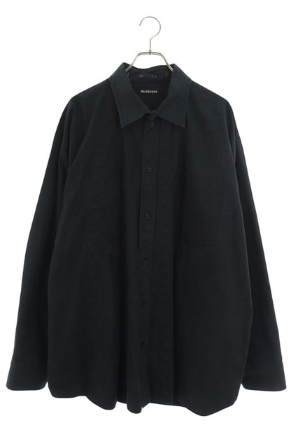 BALENCIAGA Logo Embroidered Snap Button Long Sleeve Shirt Size XXL
