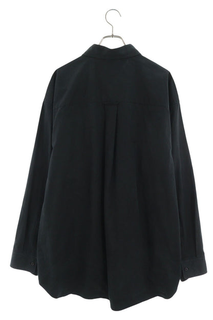 BALENCIAGA Logo Embroidered Snap Button Long Sleeve Shirt Size XXL