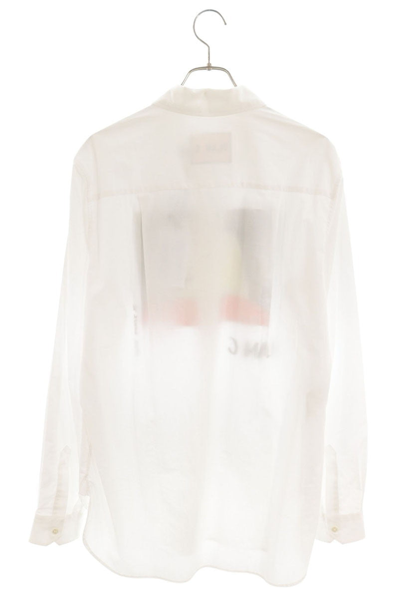 Plan C Art Print Cotton Long Sleeve Shirt White Size M