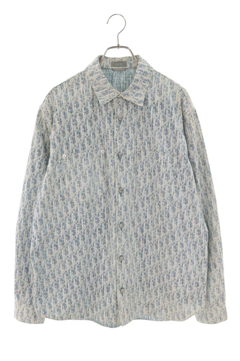 DIOR 20AW Oblique Denim Long Sleeve Shirt Multi Size XXS