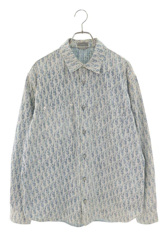 DIOR 20AW Oblique Denim Long Sleeve Shirt Multi Size XXS