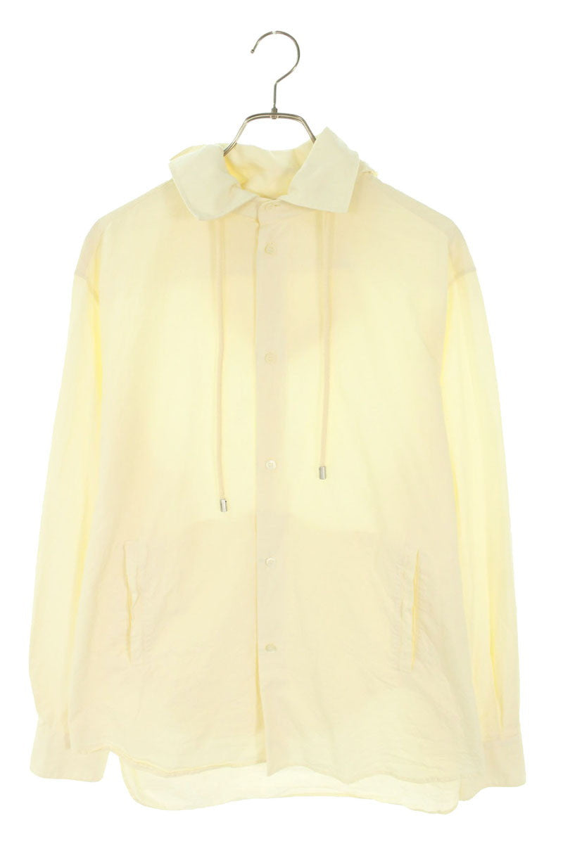 LOEWE Hooded Long Sleeve Cotton Shirt White Size M