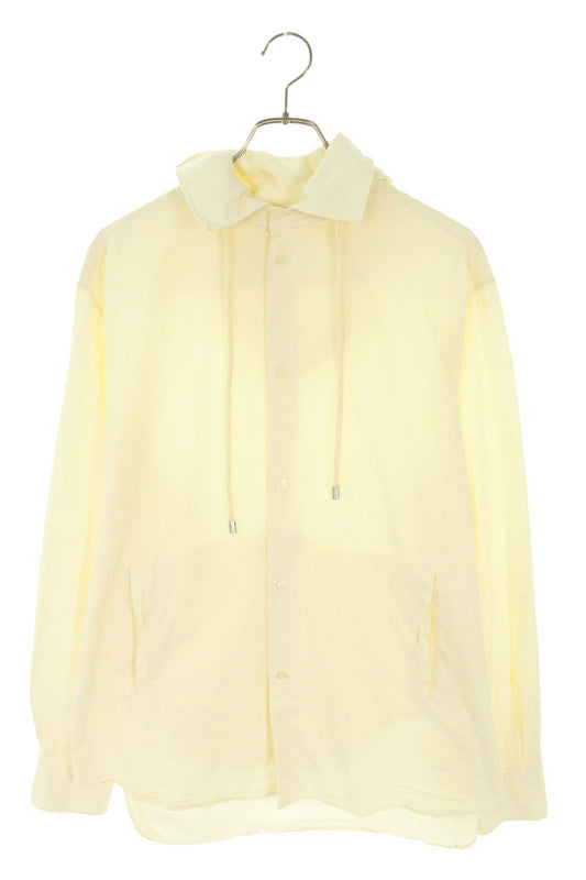 LOEWE Hooded Long Sleeve Cotton Shirt White Size M