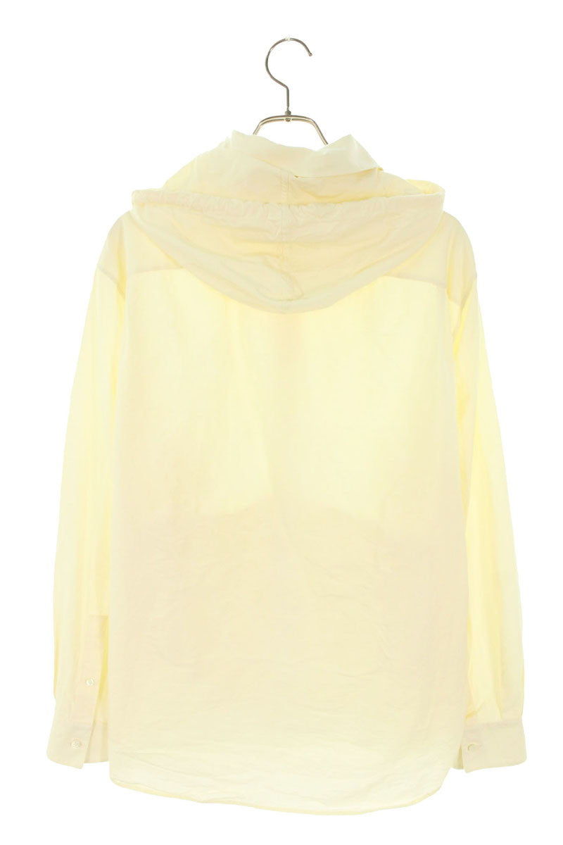 LOEWE Hooded Long Sleeve Cotton Shirt White Size M
