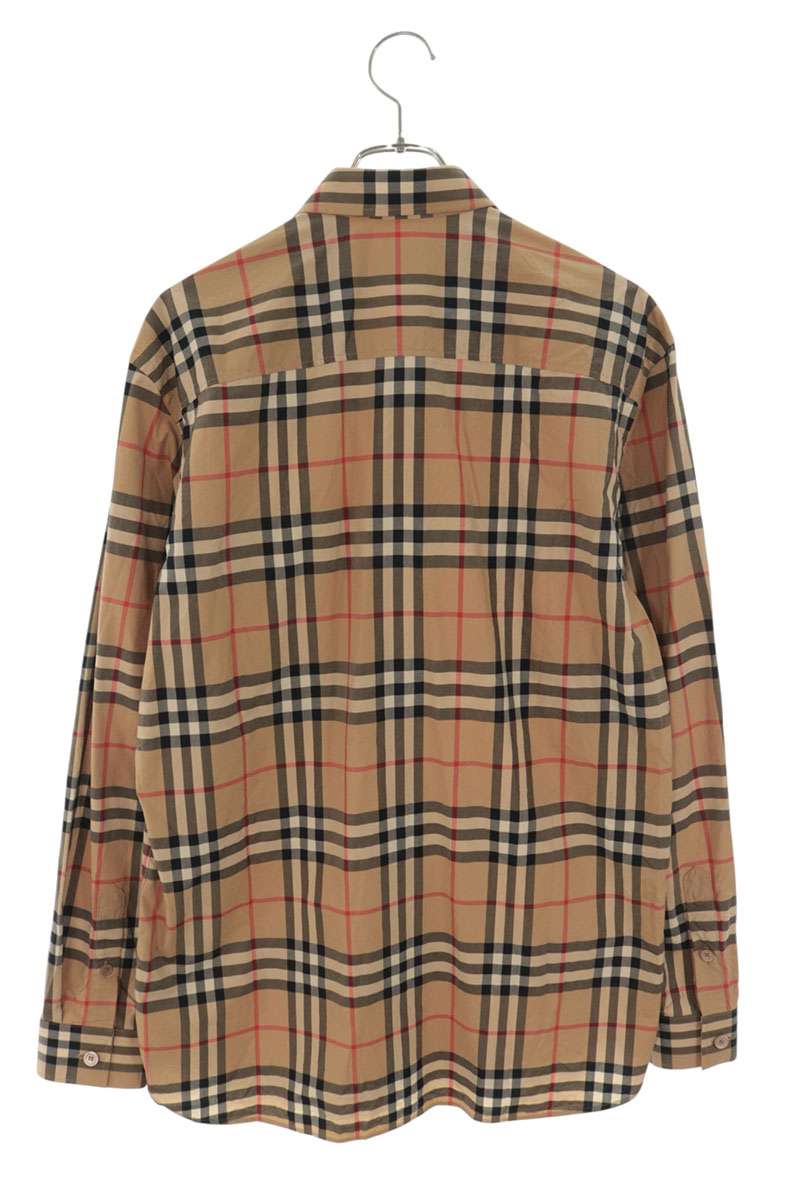 Burberry Logo Patch Nova Check Long Sleeve Shirt Beige Size M