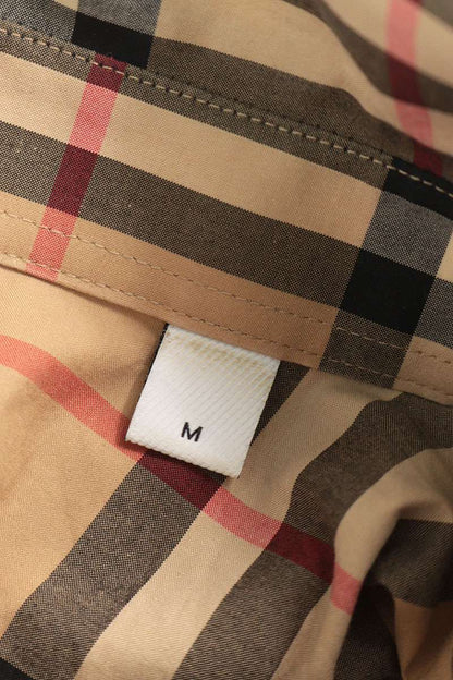 Burberry Logo Patch Nova Check Long Sleeve Shirt Beige Size M