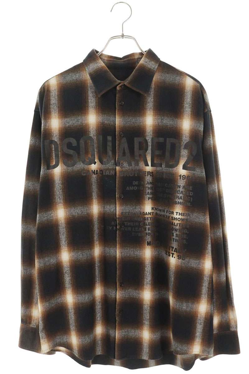 DSQUARED S54782 Front Print Cotton Long Sleeve Shirt Multi Size S