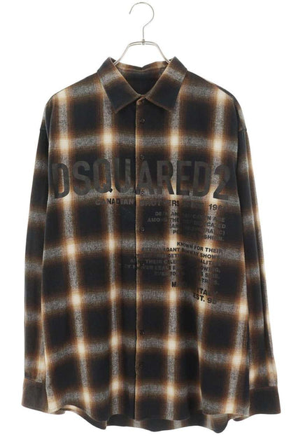 DSQUARED S54782 Front Print Cotton Long Sleeve Shirt Multi Size S