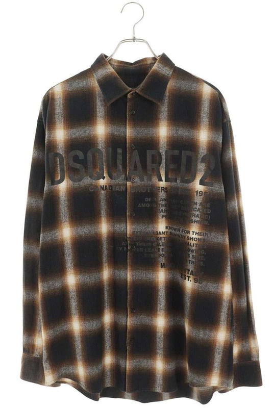 DSQUARED S54782 Front Print Cotton Long Sleeve Shirt Multi Size S
