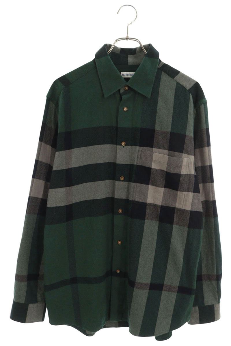 Burberry 25AW Check Flannel Long Sleeve Shirt Green Size L
