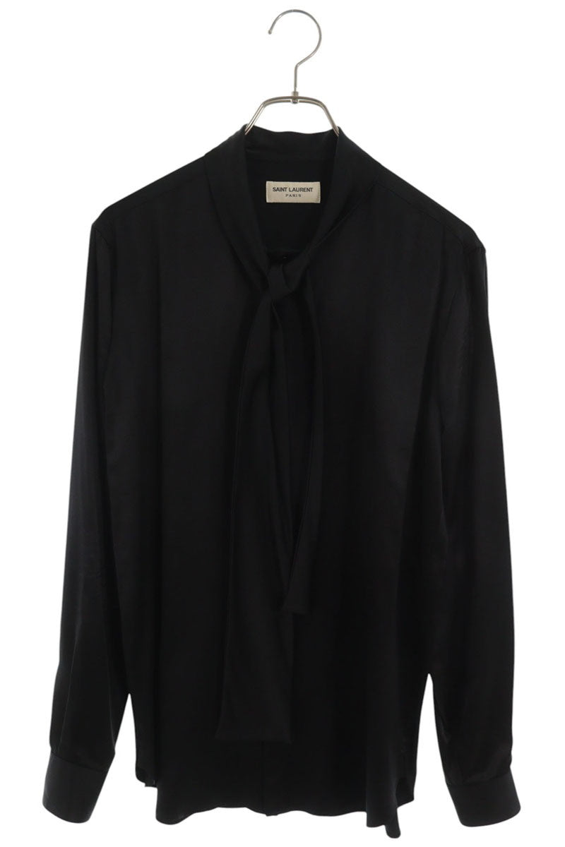 SAINT LAURENT PARIS 16AW Silk Ribbon Tie Shirt Size M