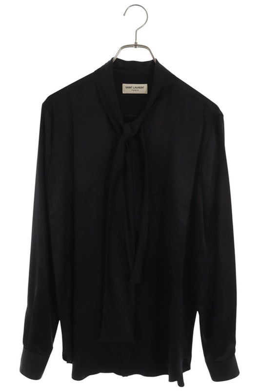 SAINT LAURENT PARIS 16AW Silk Ribbon Tie Shirt Size M
