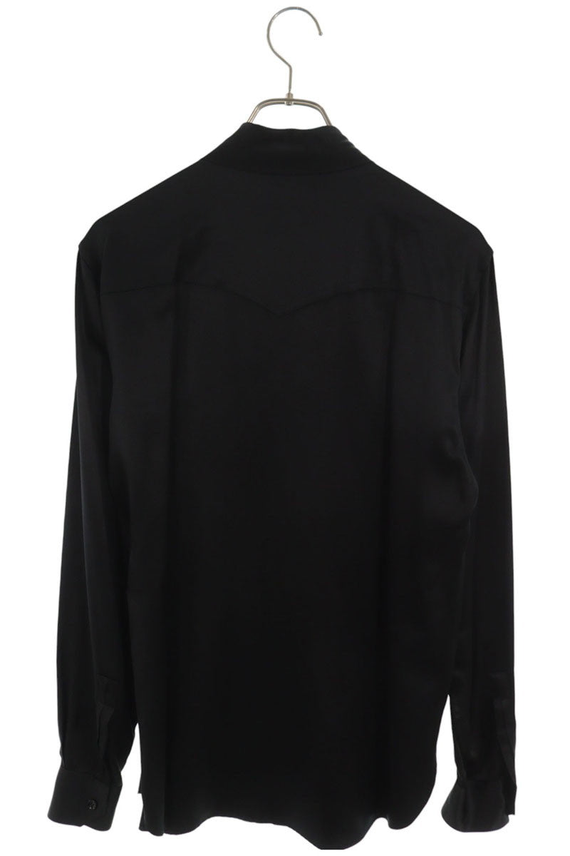 SAINT LAURENT PARIS 16AW Silk Ribbon Tie Shirt Size M