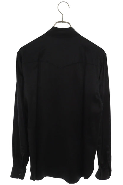 SAINT LAURENT PARIS 16AW Silk Ribbon Tie Shirt Size M