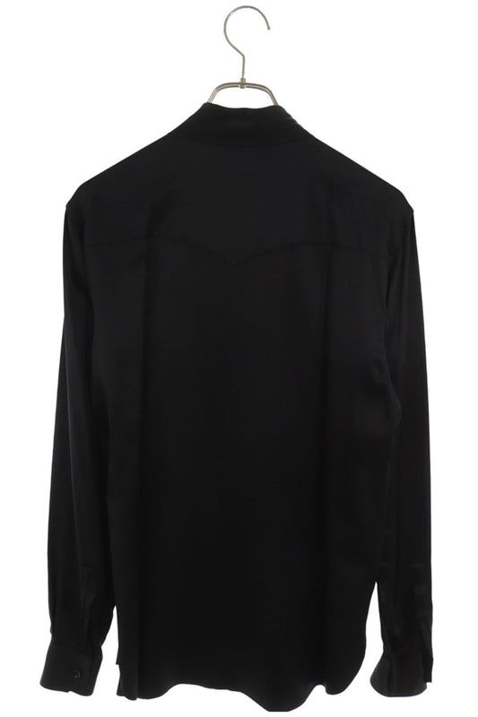 SAINT LAURENT PARIS 16AW Silk Ribbon Tie Shirt Size M