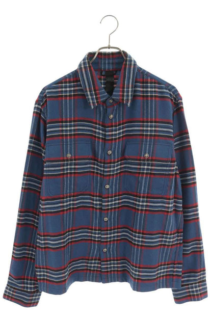 Chrome Hearts WORK DOG Cross Ball Button Check Shirt Size M