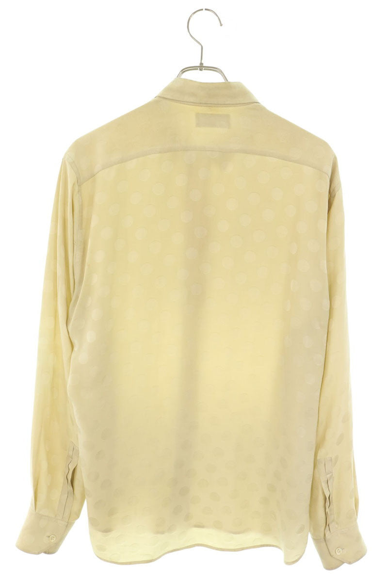 SAINT LAURENT PARIS Dot Pattern Silk Long Sleeve Size XXL