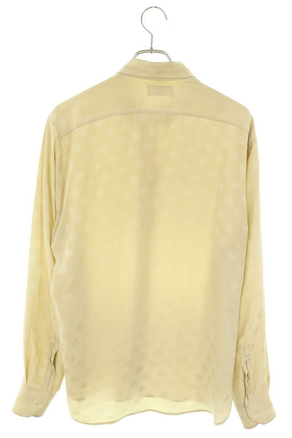 SAINT LAURENT PARIS Dot Pattern Silk Long Sleeve Size XXL