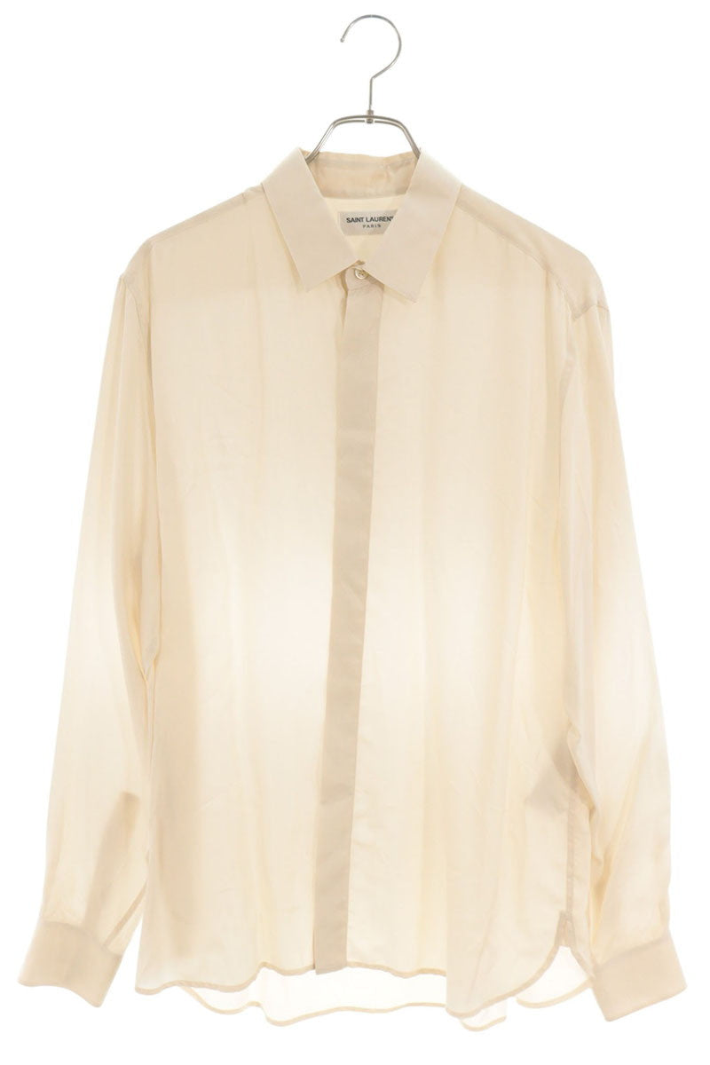 SAINT LAURENT PARIS Shell Button Cupro Shirt Size XXL