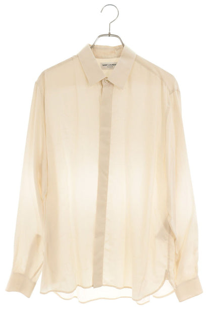 SAINT LAURENT PARIS Shell Button Cupro Shirt Size XXL