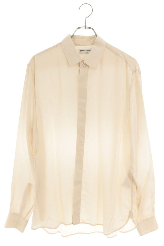 SAINT LAURENT PARIS Shell Button Cupro Shirt Size XXL