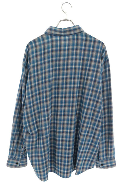 CELINE 21SS Loose Fit Check Long Sleeve Cotton Shirt Multi Size S
