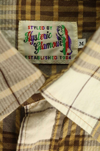 HYSTERIC GLAMOUR Brown Applique Check Long Sleeve Size M