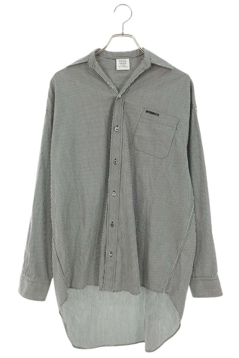 VETEMENTS Logo Embroidered Oversized Stripe Long Sleeve Shirt Size S