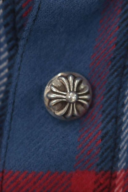 Chrome Hearts WORK DOG Cross Button Flannel Shirt Size L