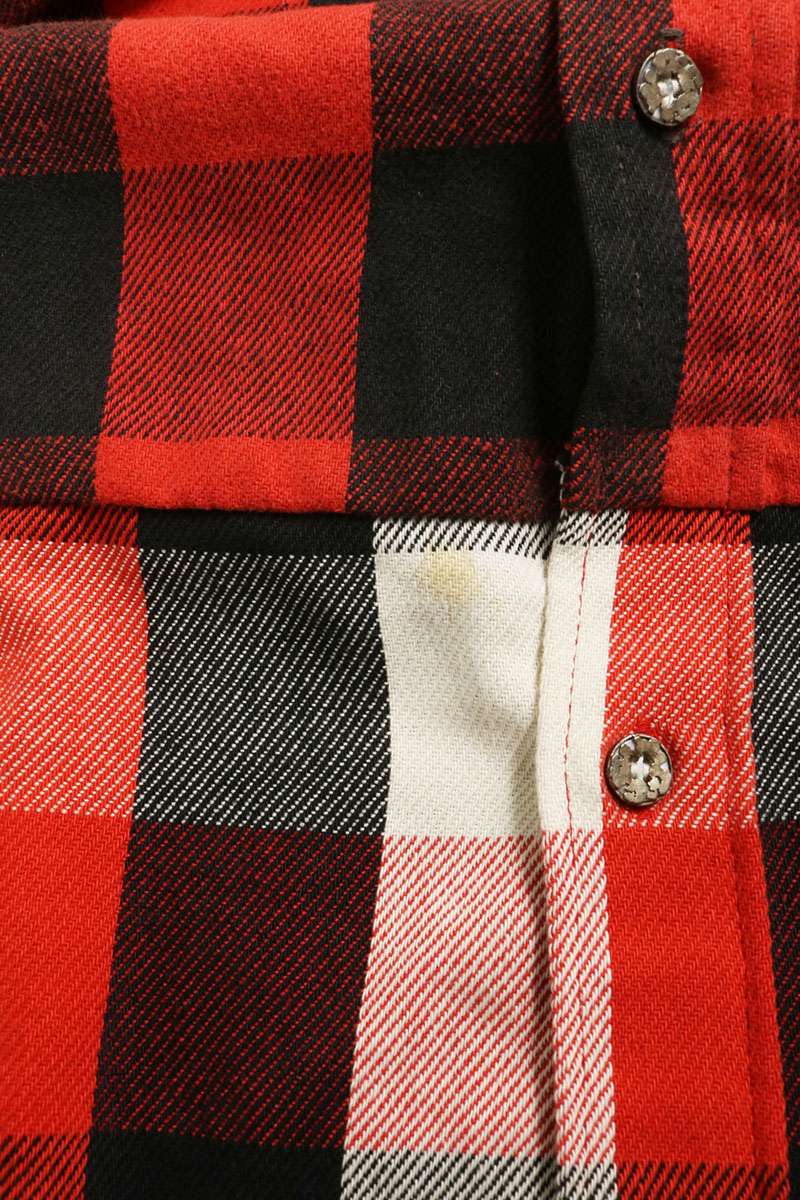 READYMADE Embroidered Check Long Sleeve Shirt Red Size M
