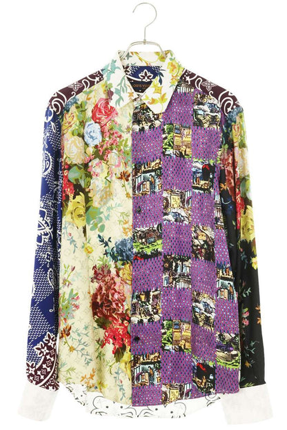 LOUISVUITTON Floral All-Over Print Long Sleeve Shirt Size S