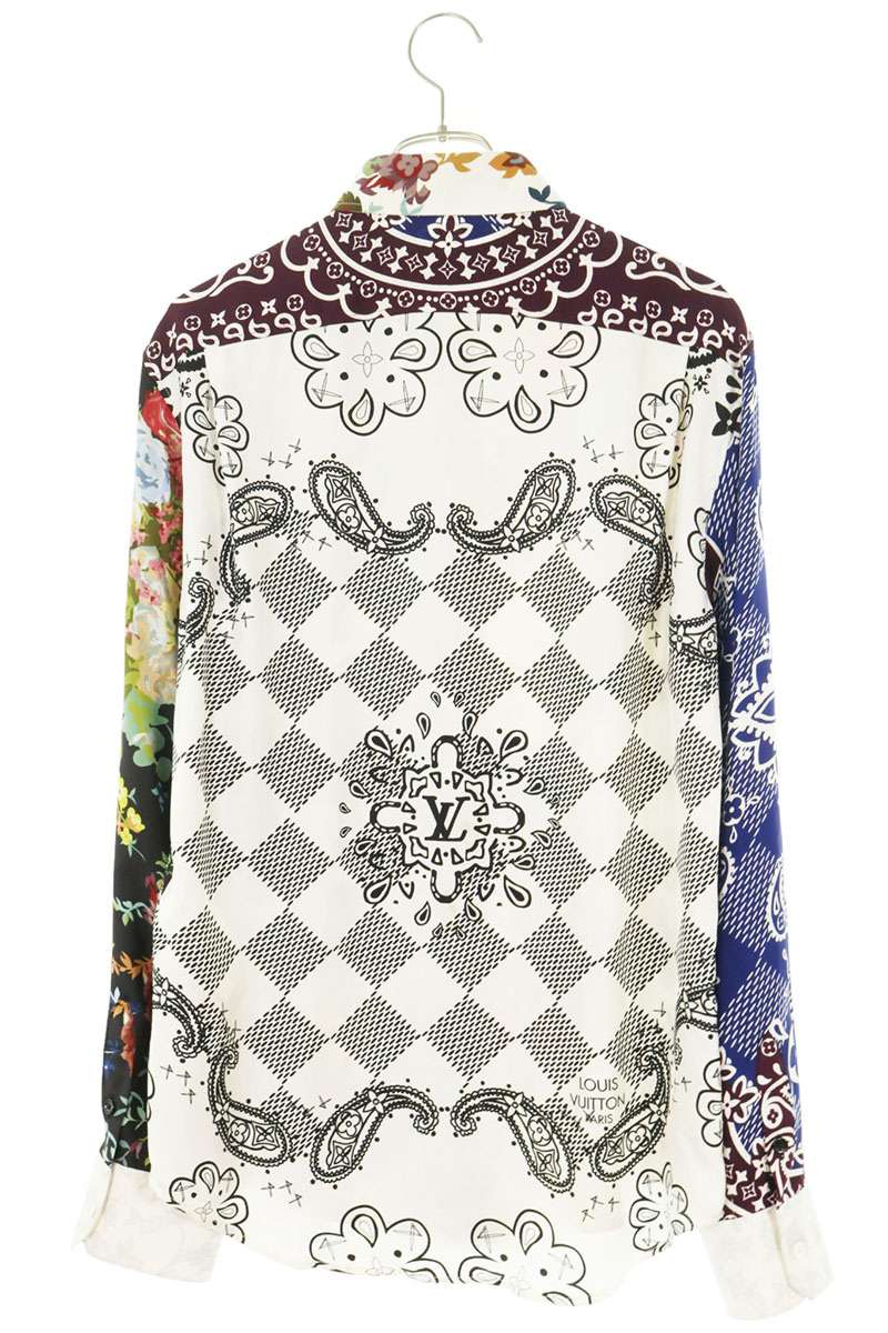 LOUISVUITTON Floral All-Over Print Long Sleeve Shirt Size S
