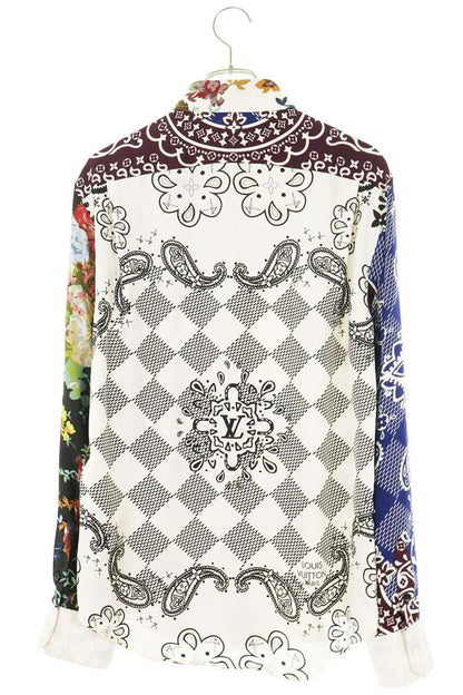 LOUISVUITTON Floral All-Over Print Long Sleeve Shirt Size S