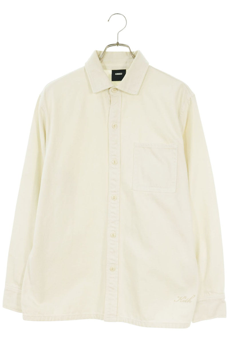 KITH Heavyweight Cotton Long Sleeve Shirt White Size S