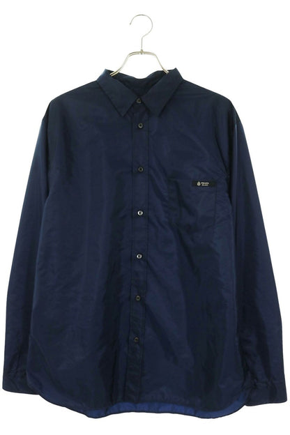 PRADA Re-Nylon Long Sleeve Shirt Navy Blue Size S