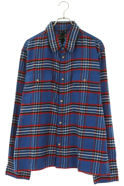 Chrome Hearts WORK DOG Cross Button Flannel Multi Size L