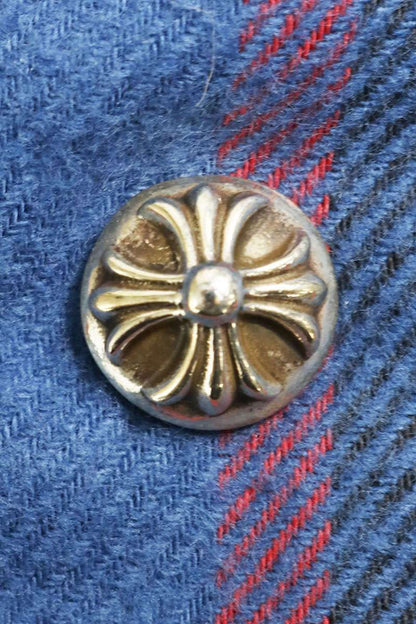 Chrome Hearts WORK DOG Cross Button Flannel Multi Size L