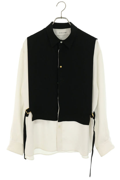 CULLNI Layered Belt Polyester Shirt White/Black Size 1