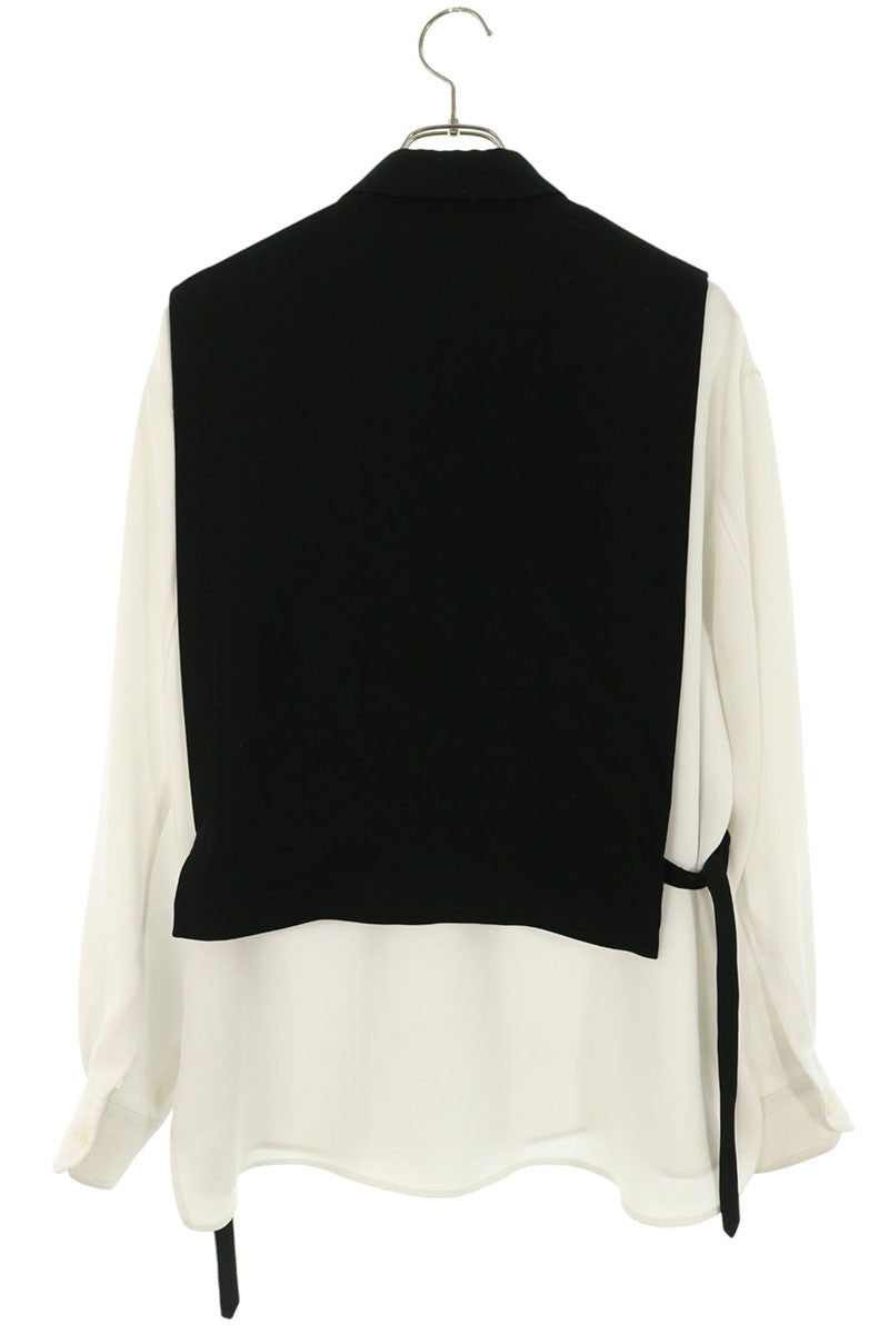 CULLNI Layered Belt Polyester Shirt White/Black Size 1