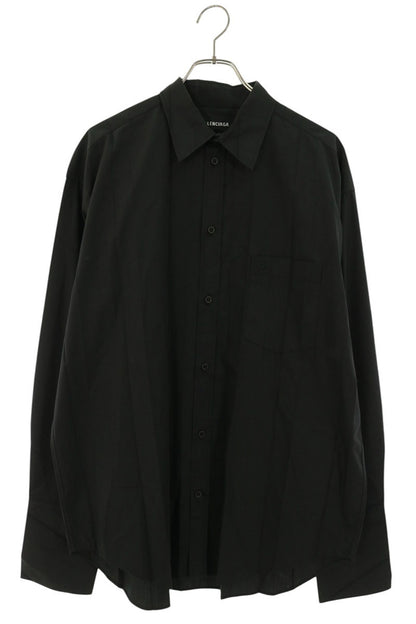 BALENCIAGA Oversized Pleated Poly-Cotton Shirt Black Size XL