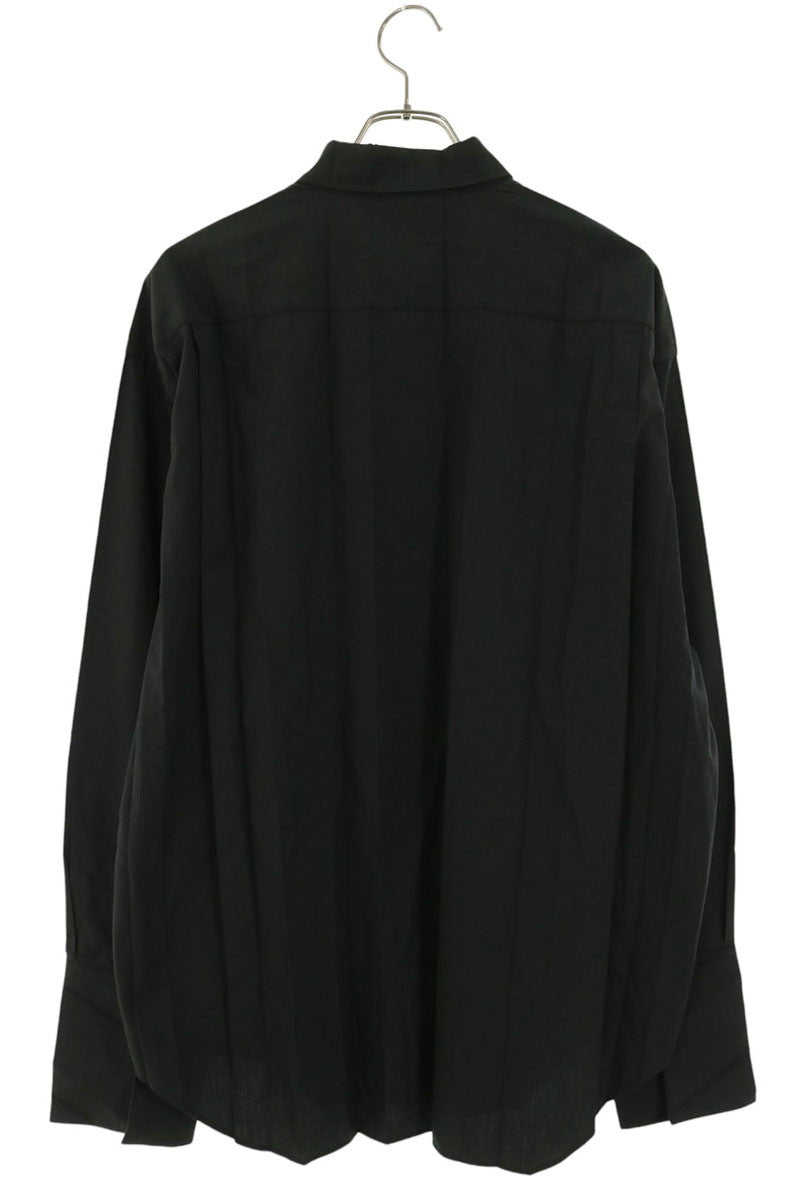 BALENCIAGA Oversized Pleated Poly-Cotton Shirt Black Size XL