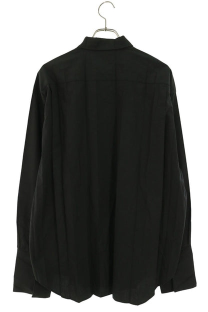 BALENCIAGA Oversized Pleated Poly-Cotton Shirt Black Size XL