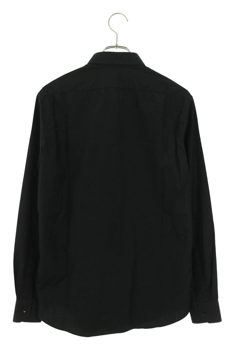 CELINE Black Cotton Poplin Long Sleeve Shirt Size M