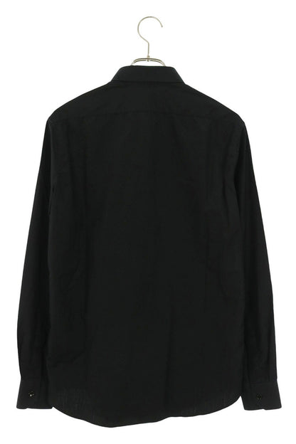 CELINE Black Cotton Poplin Long Sleeve Shirt Size M