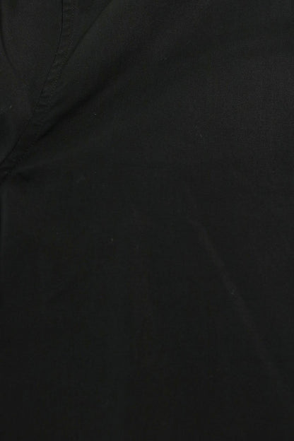 CELINE Black Cotton Poplin Long Sleeve Shirt Size M