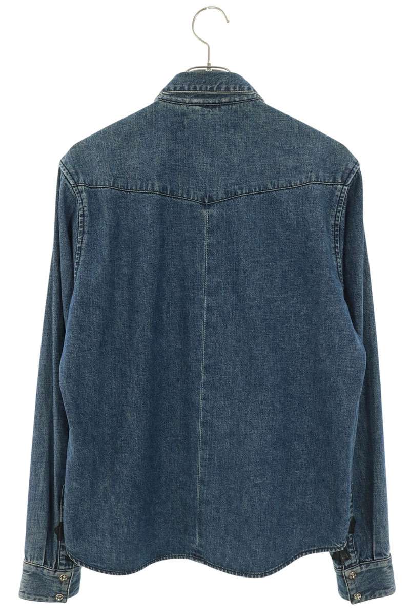 Chrome Hearts Cross Patch Denim Western Shirt Indigo Size SM