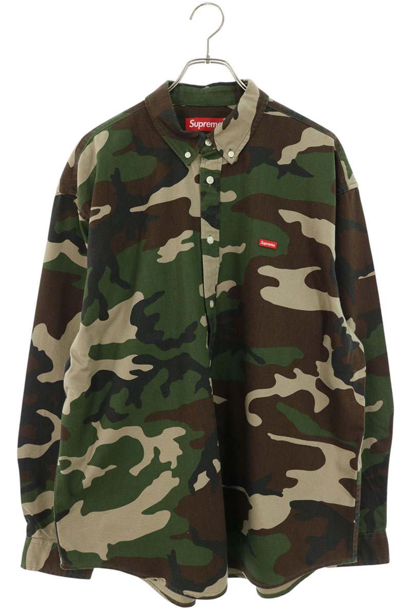 SUPREME 25AW Small Box Denim Woodland Camo Shirt Size L
