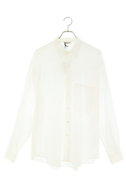 AURALEE White Finx Twill Big Long Sleeve Shirt Size 5