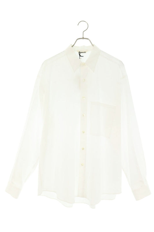 AURALEE White Finx Twill Big Long Sleeve Shirt Size 5