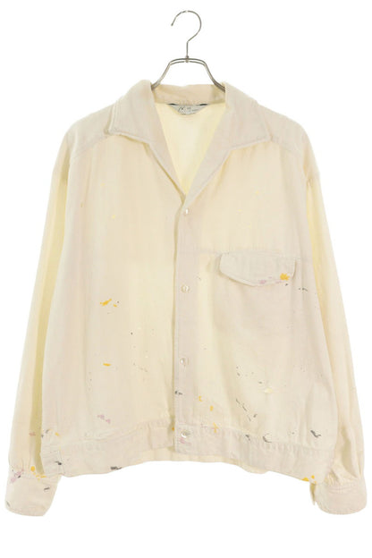 ANCELLM Paint Treated Cotton Long Sleeve Shirt White Size 1